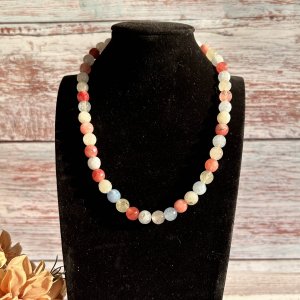 Trendy Pastel Agate Necklace-Handmade Jewelry