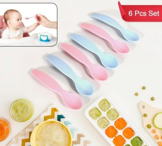 Cute Silicone Baby Spoon Set Food Grade 6Pcs