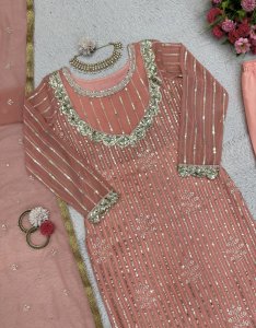 Soniya Swtshw Women Ethnic Motifs Embroidered Kurta With Trouser & Dupatta