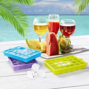 Silicone Ice Cube Trays with 24 Cavities Each Tray