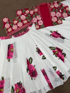 Georgette Lehenga Embellished with sequins & Embroidery Work .