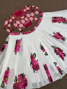 Georgette Lehenga Embellished with sequins & Embroidery Work .