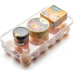 Plastic 18 Cavity Egg Storage Box with Lid & Handles
