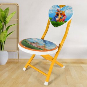 Heart Shape Kids Chair Cartoon Print Foldable Chair