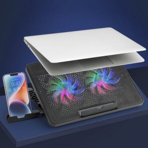 Laptop Cooler Cooling Pad with 2 Quiet LED Fans