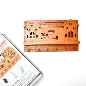 Wooden Key Holder for Entryway Decorative Key Stand with 6 Hooks for Home Use
