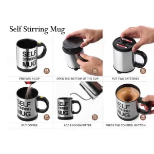 Self Stirring Mug for Household and Office Use