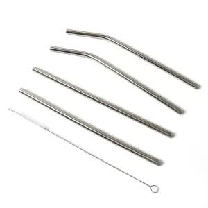 Reusable Steel Straws with Brush for Tumbler 5 Pcs