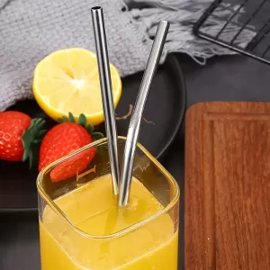 Reusable Steel Straws with Brush for Tumbler 5 Pcs
