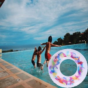 Swim Ring for Adults Portable Feathers Design 1 Pc
