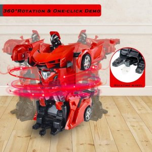 2 In 1 Automatic Robot RC Car With Light 360 degree Drift Toy