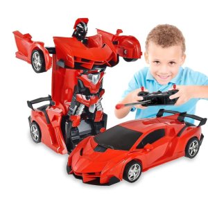2 In 1 Automatic Robot RC Car With Light 360 degree Drift Toy