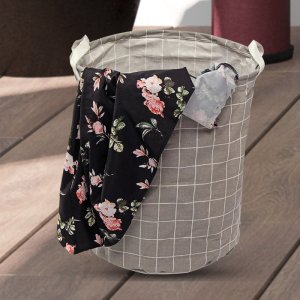 Folding Laundry Basket Round Storage Bag 40 30 Cm