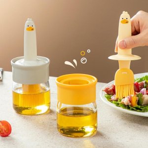 2 In 1 Oil Dispenser Bottle With Silicone Brush 1 Set