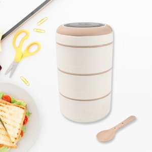 Smart Stack 3 Layer Portable Lunch Box Steel Airtight