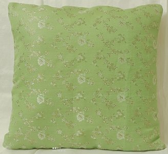 Light Green Pastel Colour, Mix Silk Fabric, 16X16 Inch size - Set of Five Cushion Covers for Sofa