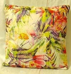 Abstract Print, Multi Colour - Printed Cotton Fabric - 16X16 Inch size - Set of Five Cushion Covers for Sofa