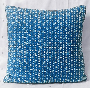 Blue and White Colour Cotton 16X16 Inch Cushion Covers for Sofa