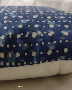 Blue and White Colour Cotton 16X16 Inch Cushion Covers for Sofa