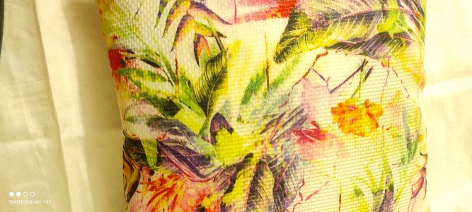 Abstract Print, Multi Colour - Printed Cotton Fabric - 16X16 Inch size - Set of Five Cushion Covers for Sofa