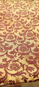 Maroon Colour, Brocade Fabric, 16X16 Inch size - Set of Five Cushion Covers for Sofa