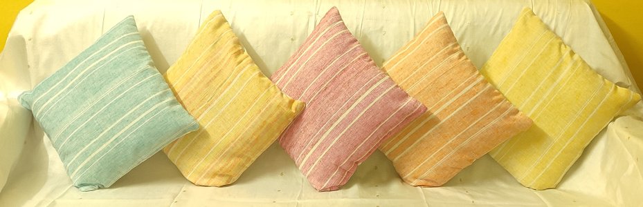 Light Orange Colour Cotton Fabric 16X16 Inch Cushion Covers for Sofa