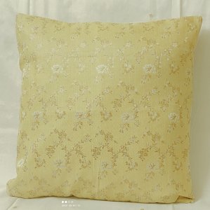 Pastel Light Yellow Mix Silk Fabric, Set of 5 cushion covers