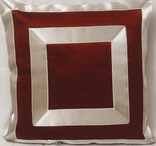 Maroon with Silver border, Mix silk fabric, Set of 5 cushion covers