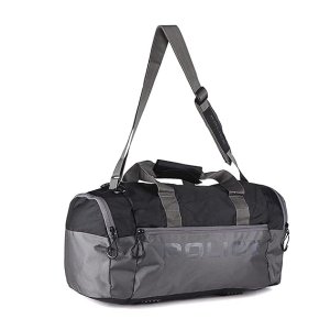 Police Black & Grey Gym Bag for Men