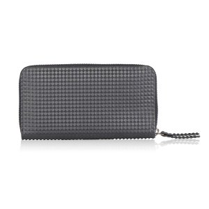 POLICE Pyramid Zip-Around Wallet – Sleek Black Leather Wallet for Men with Secure Closure & Timeless Style