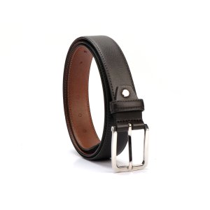 TRIZON 35MM XXL Brown Vegan Leather Belt with Shiny Nickel Buckle – POLICE