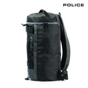 POLICE Aaron Duffel Backpack | Black & Grey Polyester Travel Bag | 3 Spacious Compartments | Water-Resistant | 14 Inch Laptop Compatible | Durable Tactical & Everyday Use Bag