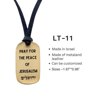 Made in Israel Jerusalem Faith Pendant | Handmade Metal & Leather Custom Gift