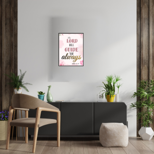 The Lord Will Guide You Always Bible Verse Wall Frame – Inspirational Christian Scripture Wall Art, A3 Size (29.7 cm x 42 cm) Home & Office Decor