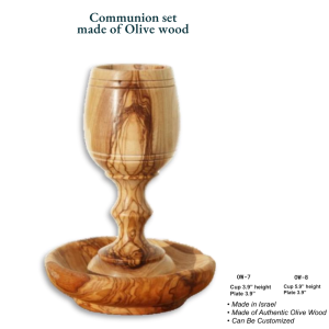 Authentic Handcrafted Olive Wood Communion Cup & Plate Set | Made in Israel | Available in Two Sizes (OW-7 & OW-8) | Customizable