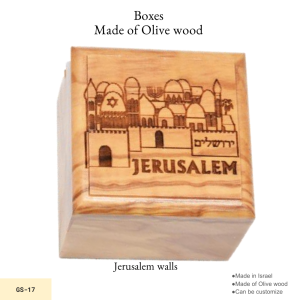 Authentic Olive Wood Treasure Box | Hand-Engraved Jerusalem Walls Design | Made in Israel | Customizable Keepsake Box