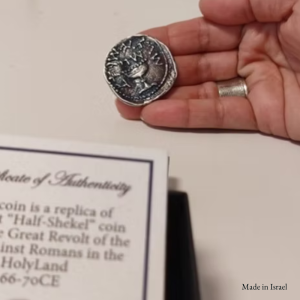 Challenge Coin – Ancient Half Shekel Replica | Great Jewish Revolt (66–70 CE) | Made in Israel