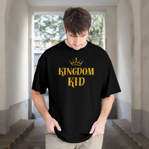 Kingdom Kid Christian Oversize UNISEX TSHIRTS for Men & Women | Crown Faith Graphic Tee | Gospel Christian T-shirt | Front & Back Print