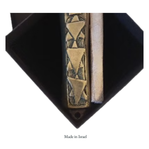 Authentic Star of David Mezuzah | Jerusalem Cityscape Design | Antique Finish | Made in Israel