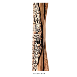 Jerusalem Cityscape Gold Mezuzah Case | Sacred Biblical Door Blessing | Made in Israel