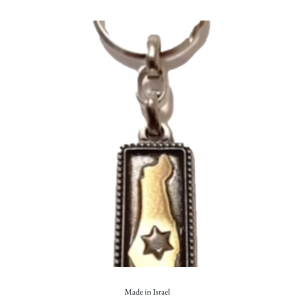 The Promised Land Key Chain (KC-2) | Israel Map & Star of David Design | Handcrafted Holy Land Keepsake | Made In Israel