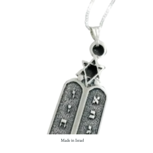 Ten Commandments Tablet Pendant | Biblical Moses Replica Necklace | Handcrafted in Israel
