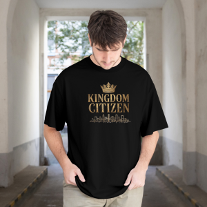 Kingdom Citizen Christian Oversized Front Print UNISEX T-Shirt for Men & Women | Crown Faith Graphic Tee