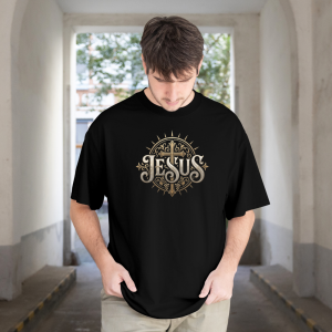 Jesus Christian Oversized Front Print UNISEX T-Shirt for Men & Women | Vintage Faith Cross Graphic Tee