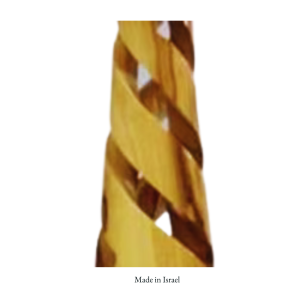 Olive Wood Spiral Candle Holder 25cm | Handmade Holy Land Decor | Made in Israel