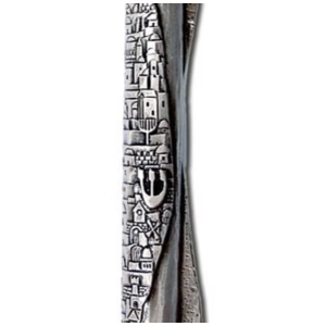 Jerusalem Mezuzah Silver | Doorpost Blessing with Shin Symbol | Made in Israel