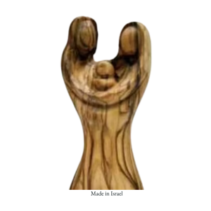 Holy Family Olive Wood Statue – 10.5 cm | Handmade in Israel with Certificate