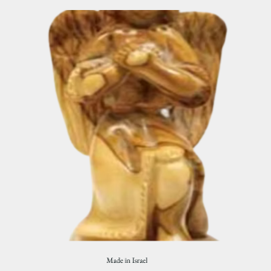Olive Wood Angel Figurine 17cm | Handcrafted Holy Land Statue | Made in Israel