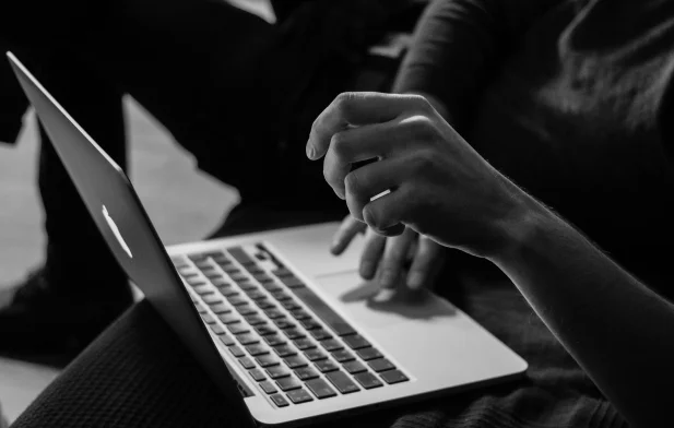 Person working on laptop