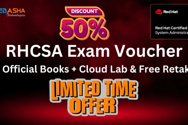 Get 50% Discount on RHCSA EX200v9 Exam Voucher + Official Books + Cloud Lab & Free Retake – Limited Offer!